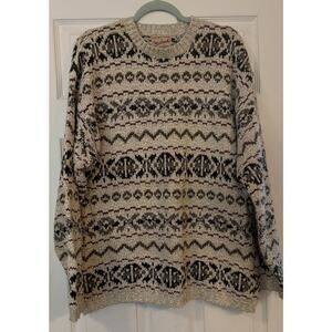 VTG Woolrich‎ Sweater Mens LG Fair Isle USA Fisherman Golf Cosby GrandpaCore EUC